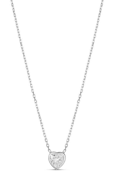 Mini Heart Bezel Pendant Necklace
