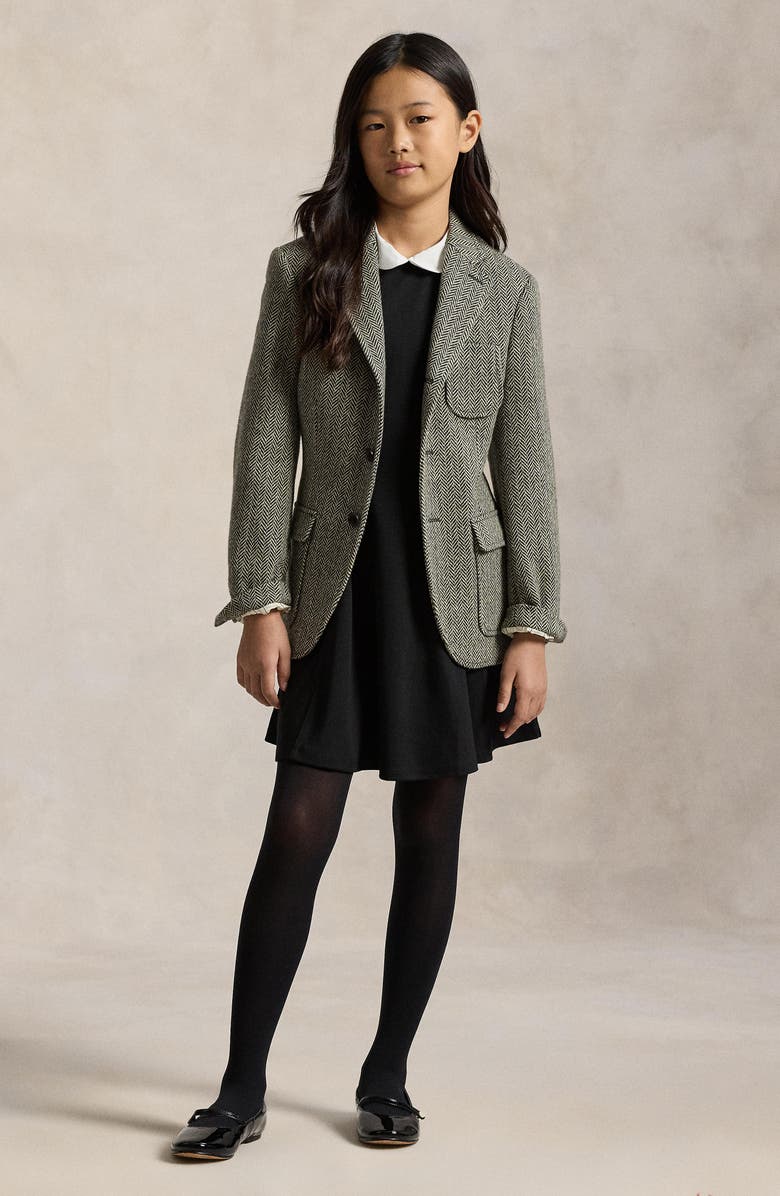 Polo Ralph Lauren Kids' Long Sleeve Ponte Roma Dress, Alternate, color, Polo Black