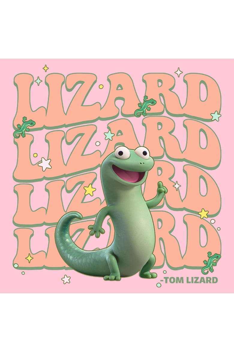Girl's Hoppers Tom Lizard Colorful Star  Graphic T-Shirt, Alternate, color, Light Pink