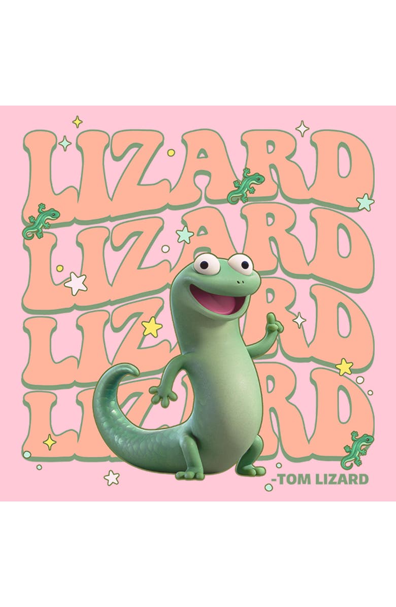 Hoppers Girl's Hoppers Tom Lizard Colorful Star  Graphic T-Shirt, Alternate, color, Light Pink