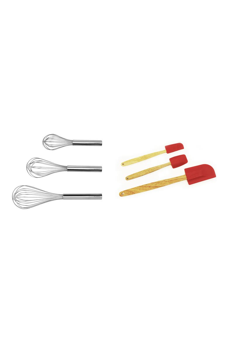 6-Piece Spatula & Whisk Set, Main, color, SILVER