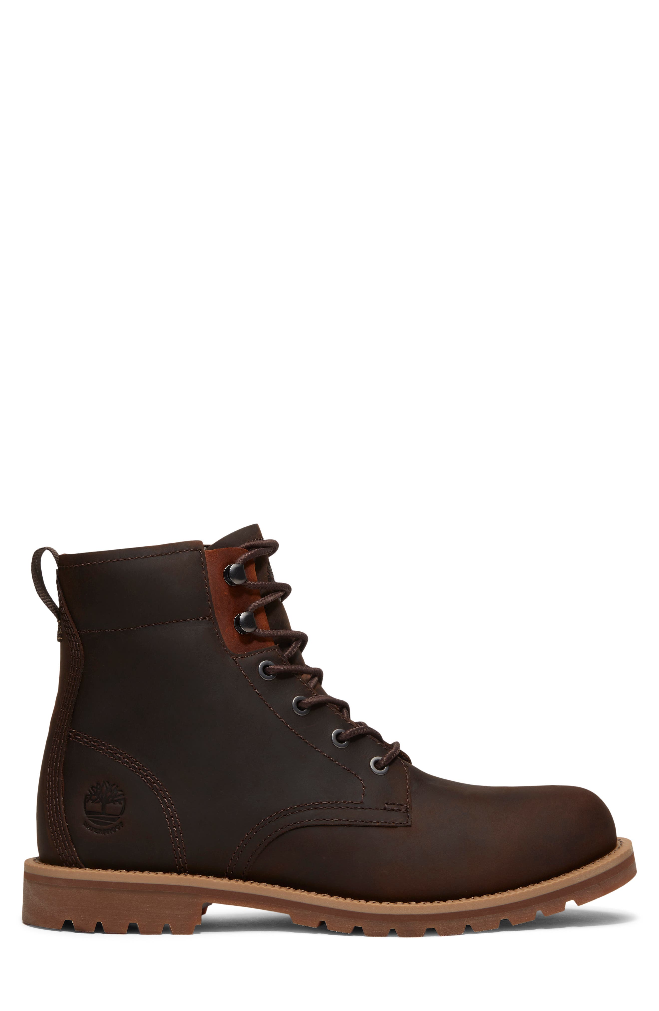 Britton Falls Waterproof Lace Up Boot, Alternate, color, DARK BROWN FULL GRAIN