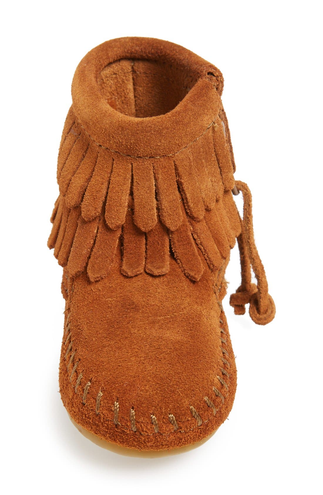 Double Fringe Moccasin, Alternate, color, BROWN