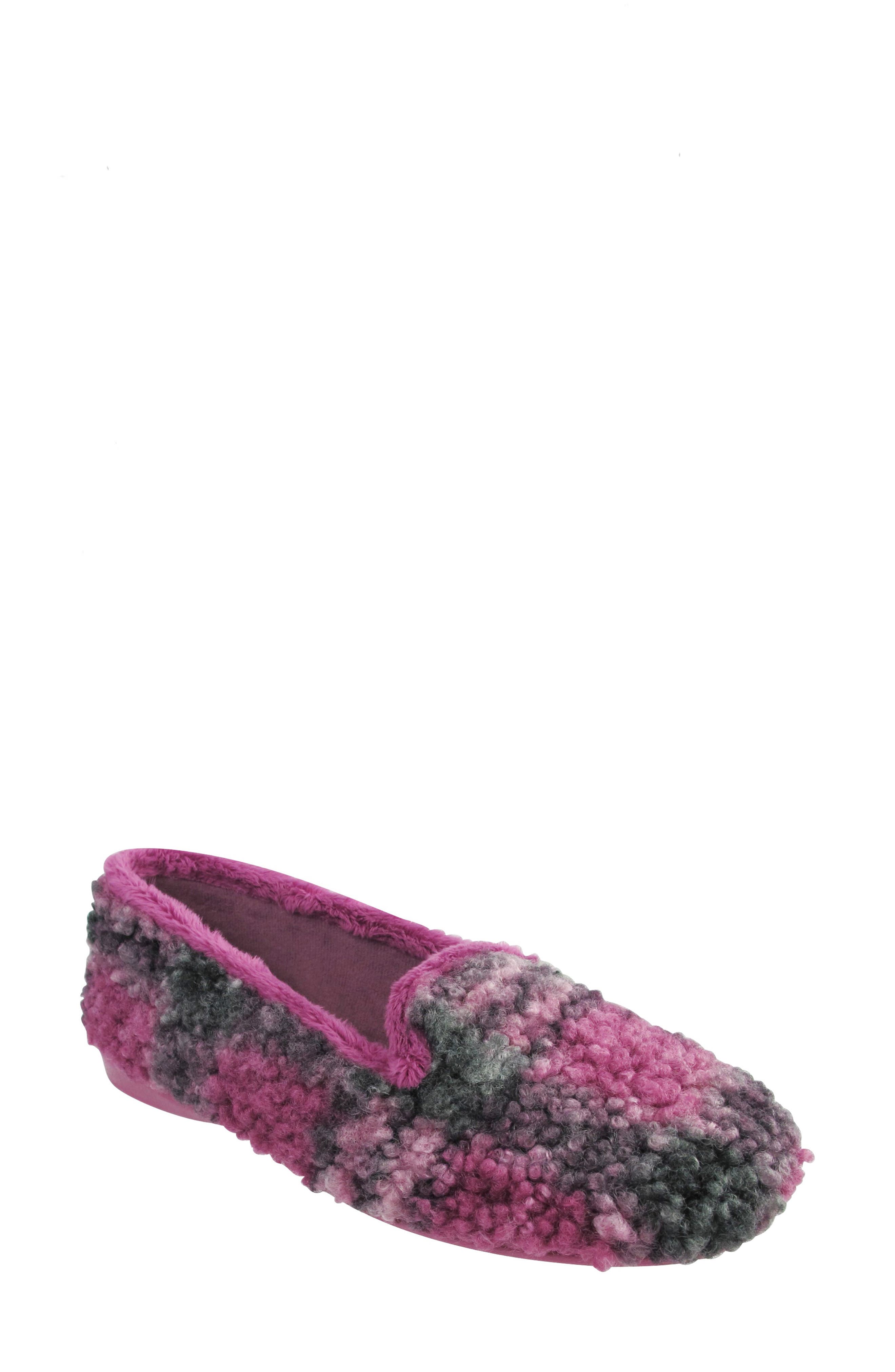 Petunia Boucé Wool Slipper, Main, color, RASPBERRY