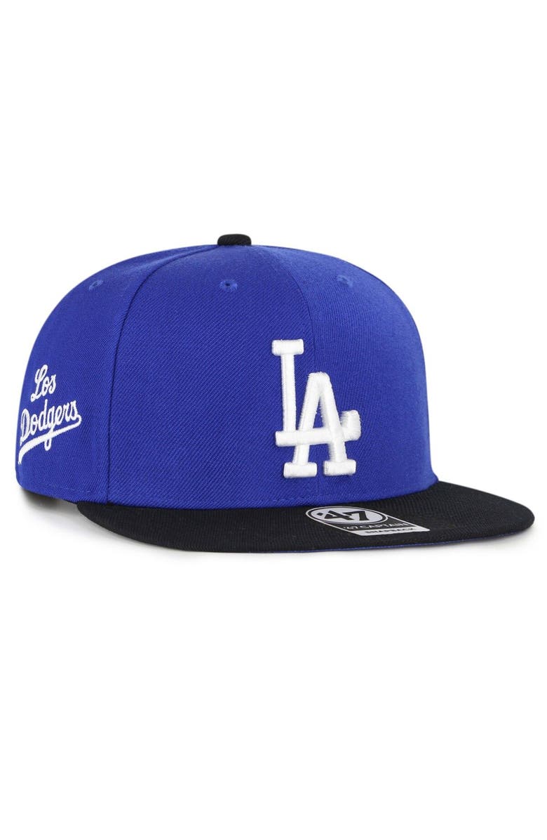 '47 Men's '47 Royal Los Angeles Dodgers 2022 City Connect Captain Snapback Hat, Main, color, 