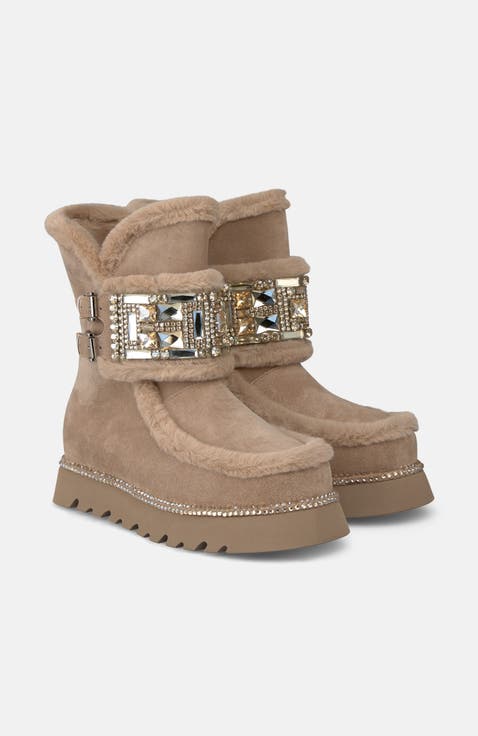 Buckle Fur Ankle Boot