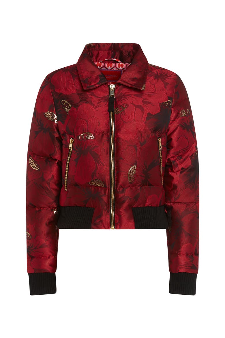 La Comasca Puffer Bomber, Alternate, color, Jacquard Ruby Red