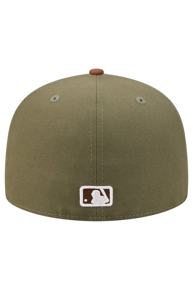 Men's New Era Olive/Brown Los Angeles Dodgers Color Pack 59FIFTY Fitted Hat, Alternate, color, Olive