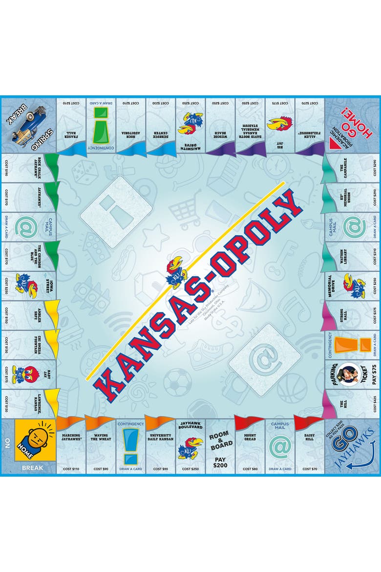 University Of Kansas Kansasopoly Monopoly Board Game, Alternate, color, Multicolored