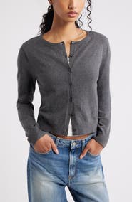 BP. Crewneck Cotton Blend Cardigan