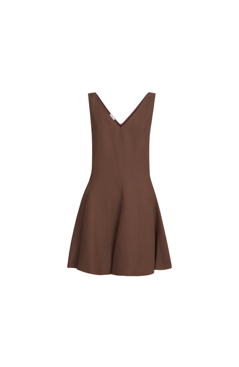 Fluid twill mini dress