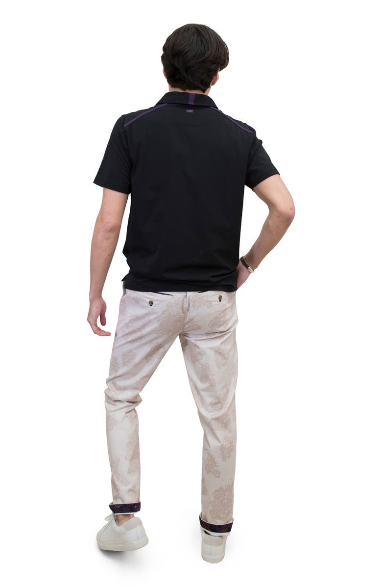 Lords of Harlech Pietro Stretch Cotton Polo Shirt, Alternate, color, Black