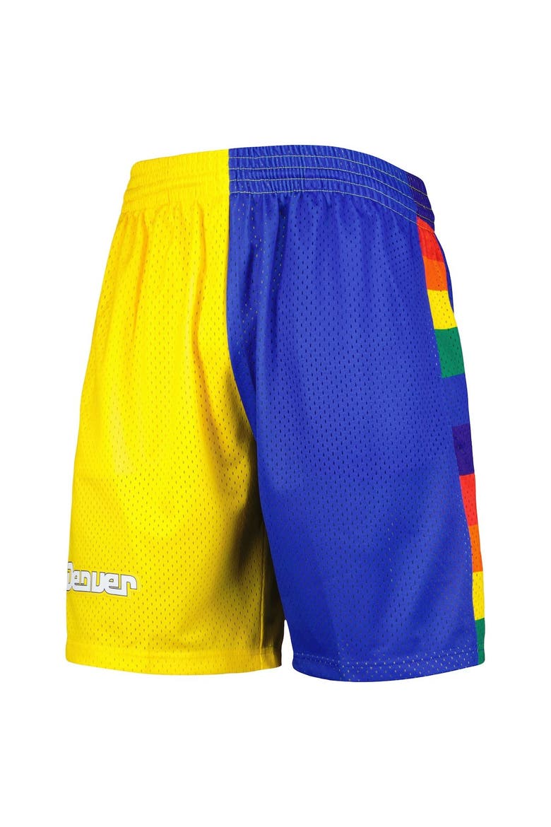 Men's Mitchell & Ness Royal/Gold Denver Nuggets Hardwood Classics 1991 Split Swingman Shorts, Alternate, color, Royal