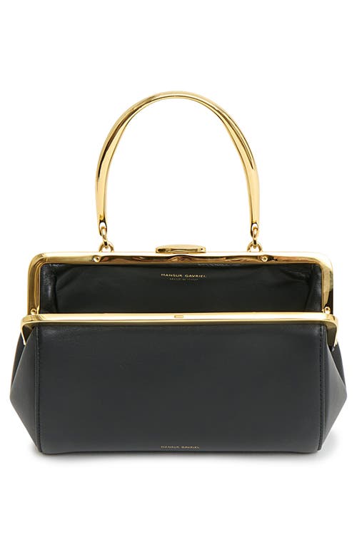 Mansur Gavriel Pina Metal Handle Evening Mini Bag In Black
