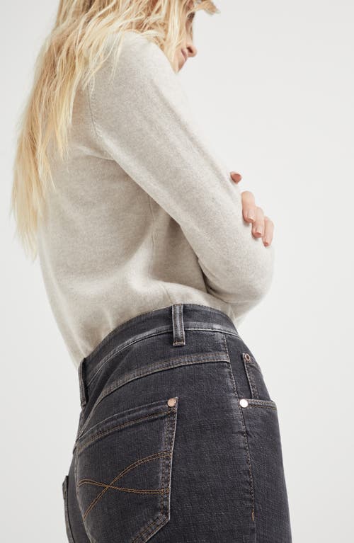 Brunello Cucinelli Patch Detail High-waisted Jeans In Black