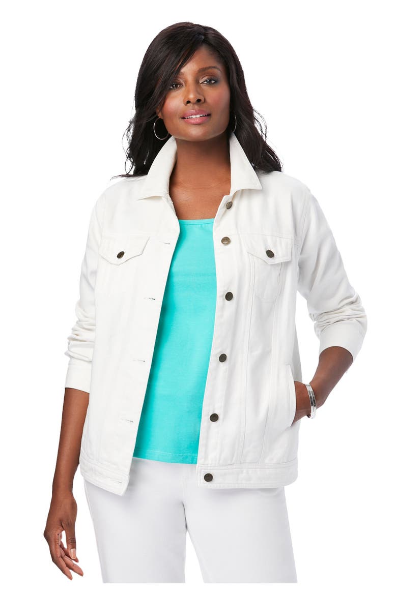 Classic Cotton Denim Jacket, Main, color, WHITE