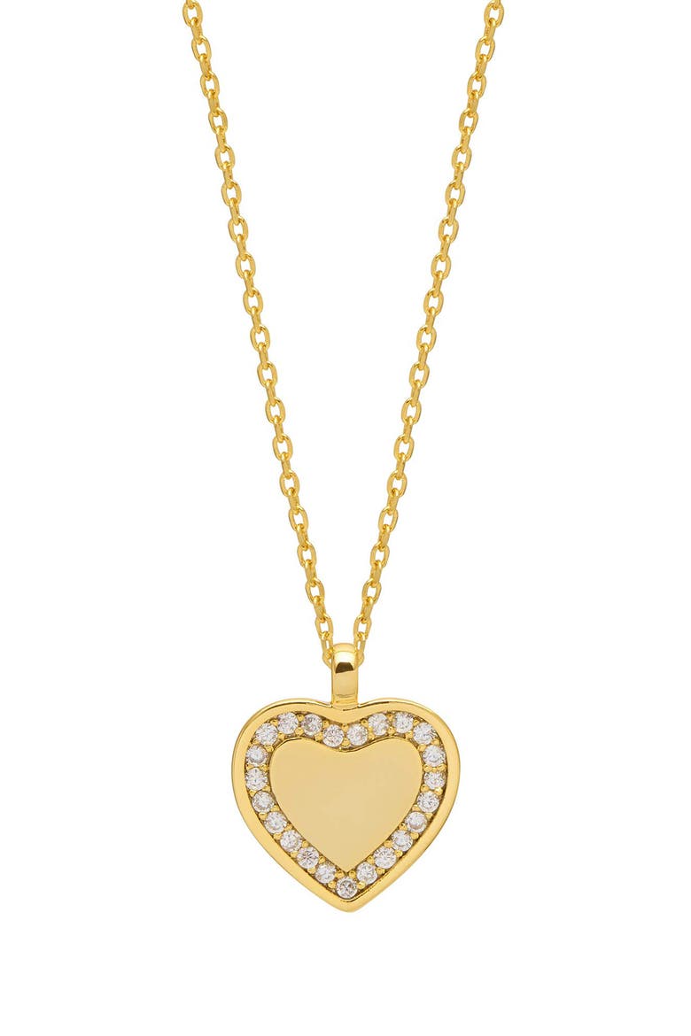 Cubic Zirconia Heart Pendant Necklace, Main, color, GOLD