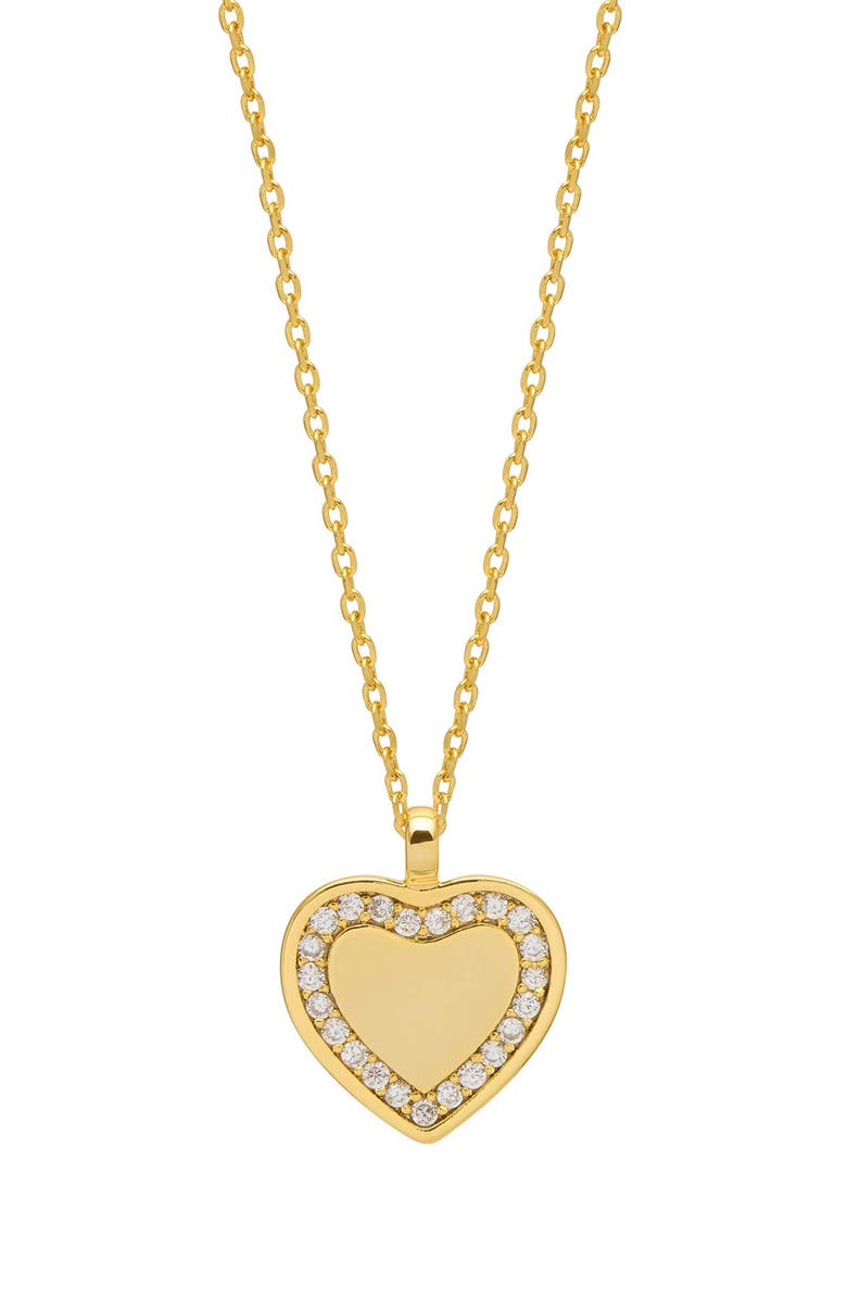 Estella Bartlett Cubic Zirconia Heart Pendant Necklace, Main, color, Gold