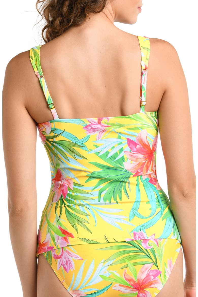 Calypso Floral Tankini Top, Alternate, color, YELLOW MULTI