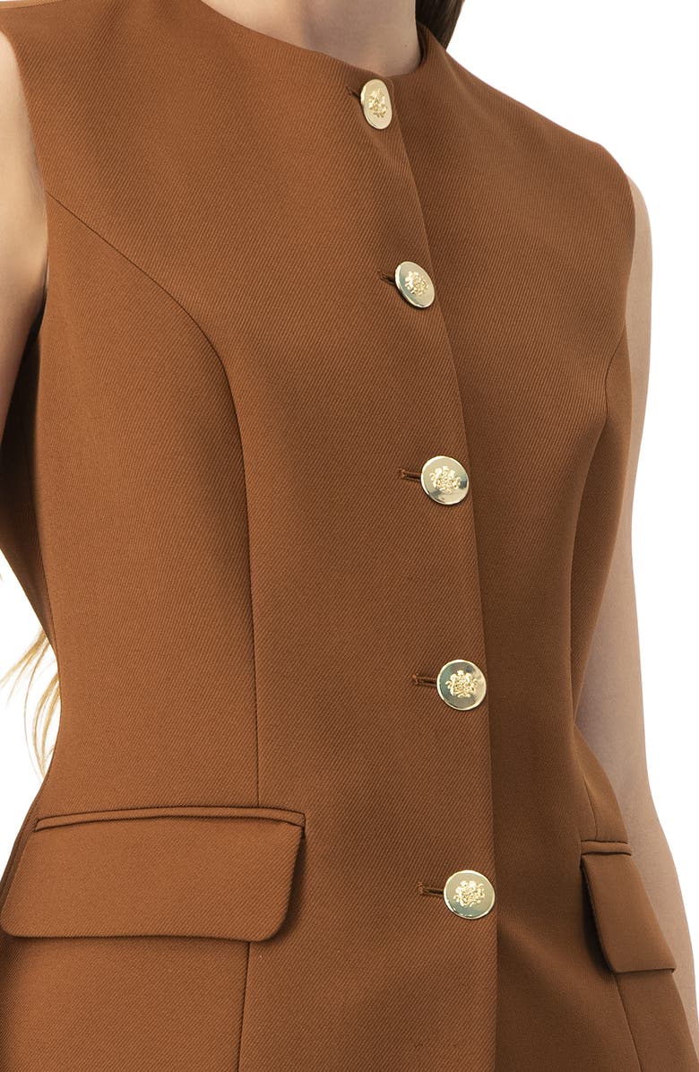 IVONNE Solid Vest with Pockets, Alternate, color, Brown