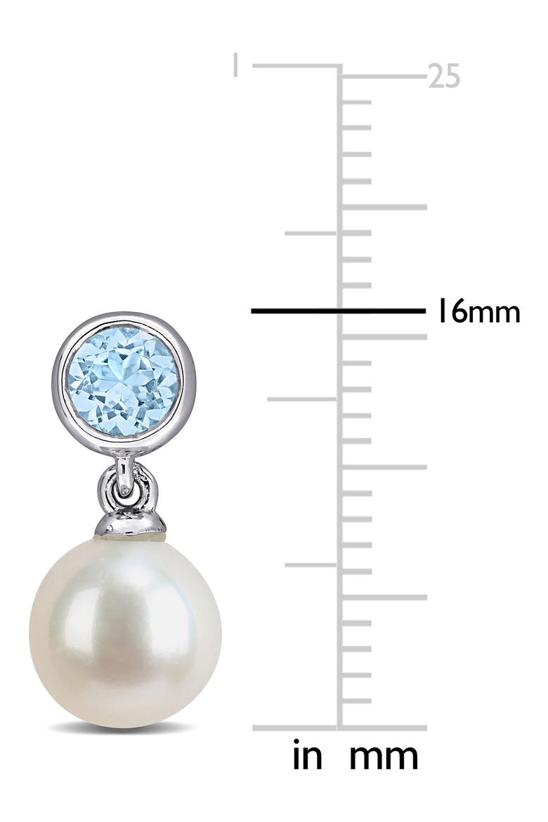 Semiprecious Stone & Cultured Pearl Drop Earrings, Alternate, color, BLUE