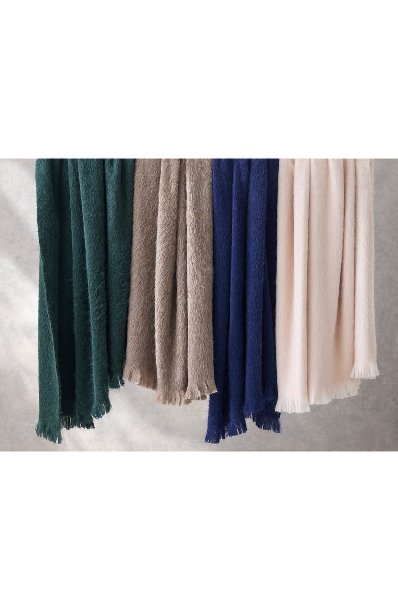 Matouk Bruno Throw Blanket, Alternate, color, Oak