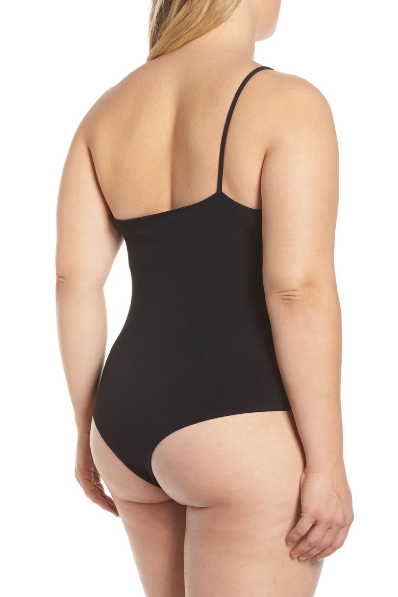 One-Shoulder Bodysuit, Alternate, color, BLACK