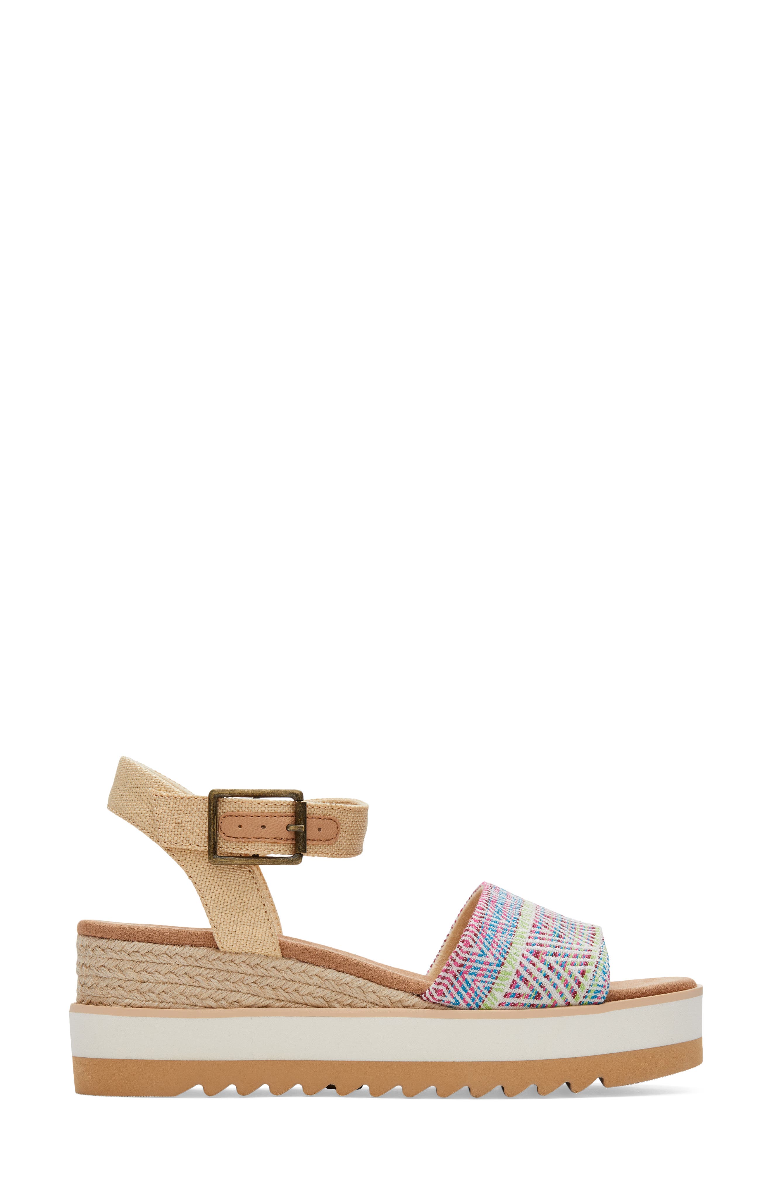 TOMS Diana Platform Wedge Sandal, Alternate, color, White