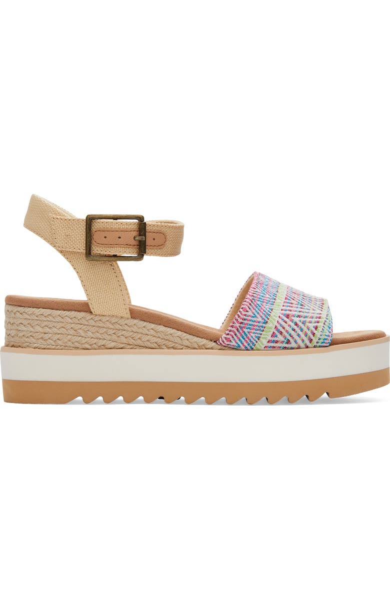 TOMS Diana Platform Wedge Sandal, Alternate, color, White