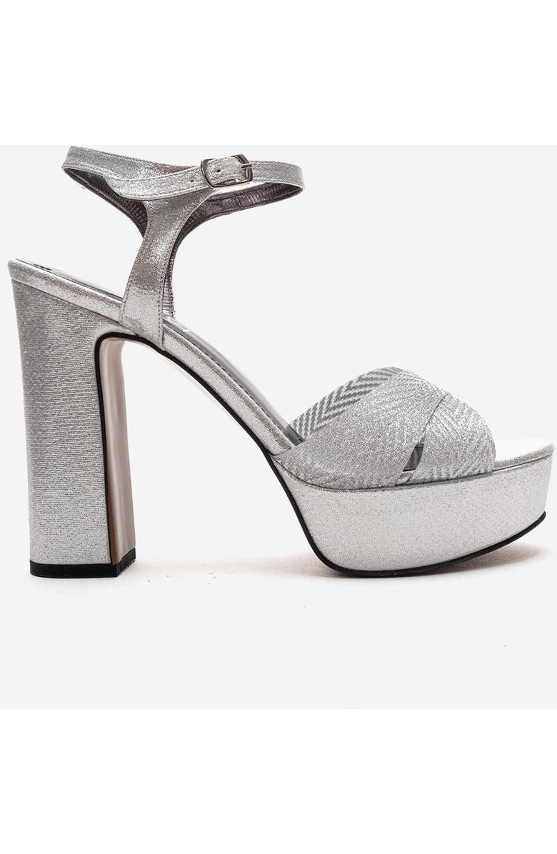 Prologue Shoes Orelion Platform High Heel Sandal, Alternate, color, Silver