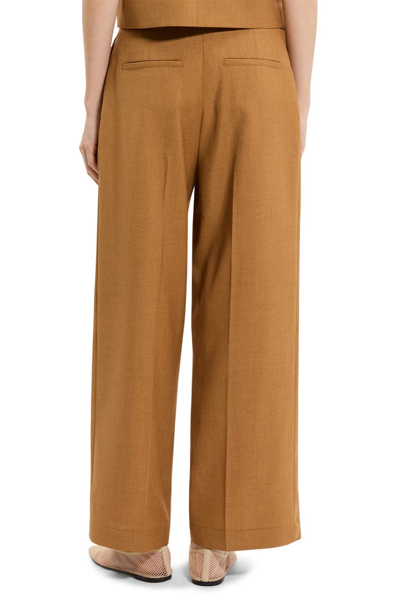 Theory City Pleated High Waist Wide Leg Pants, Alternate, color, Copper