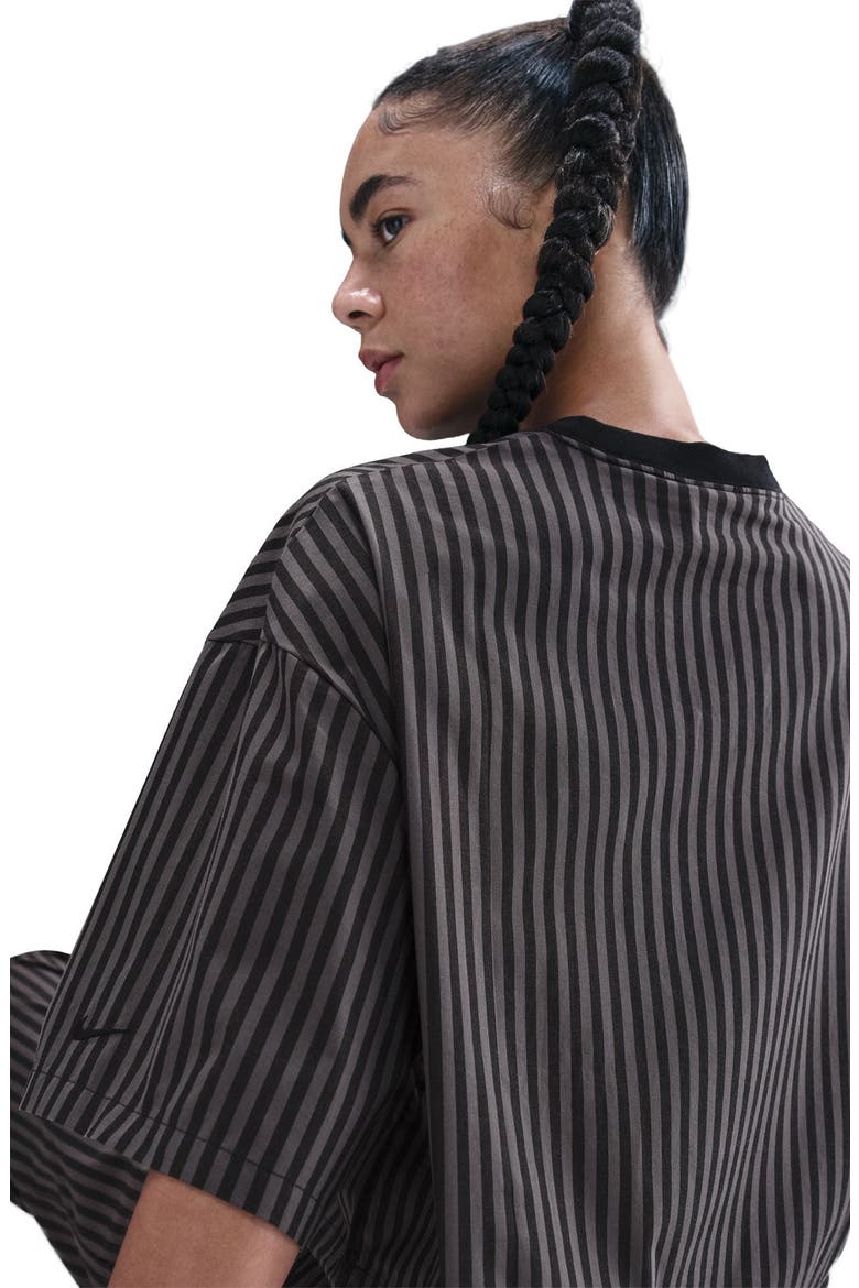 Sportswear Stripe Cotton Poplin Shirt, Alternate, color, BLACK/ THUNDER GREY/ BLACK
