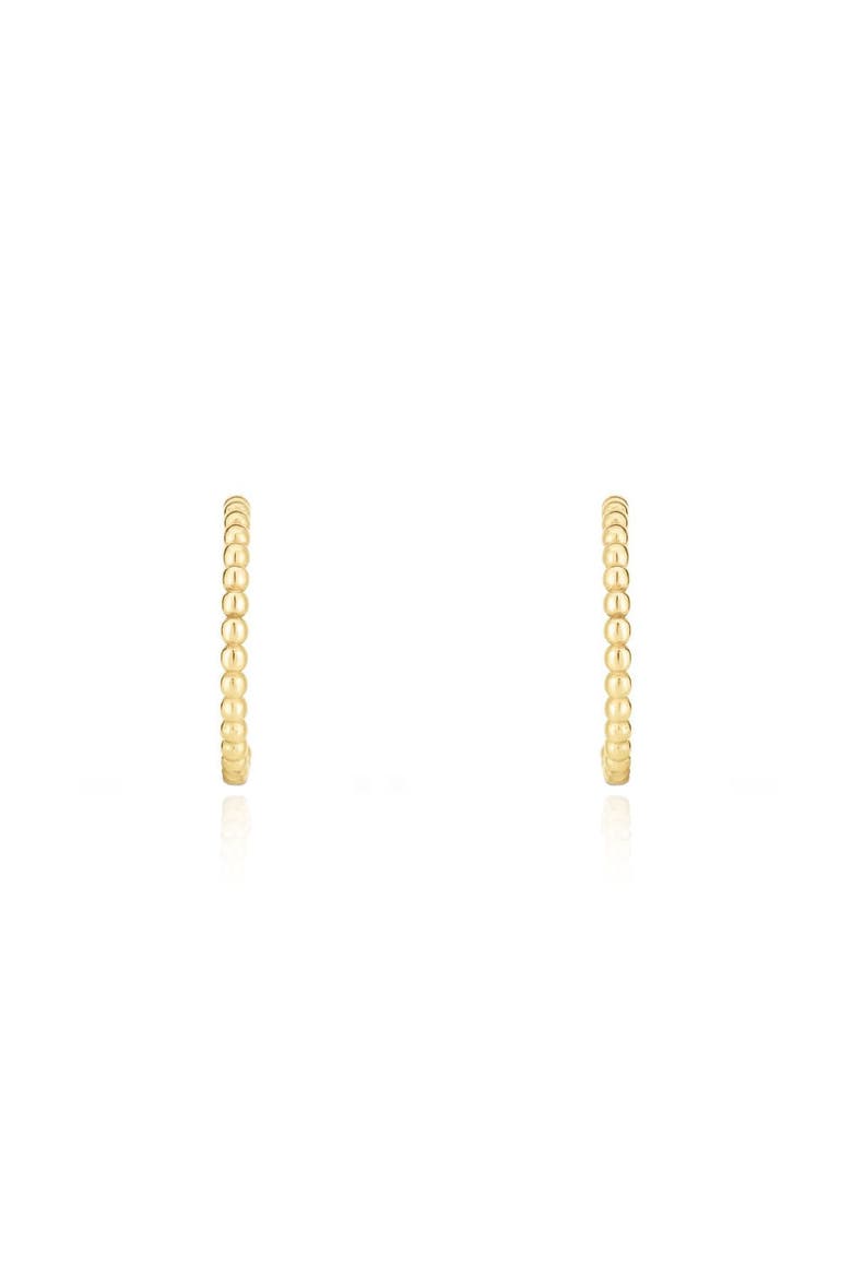Gold Beaded C-Hoop Earrings, Alternate, color, Yellow Gold