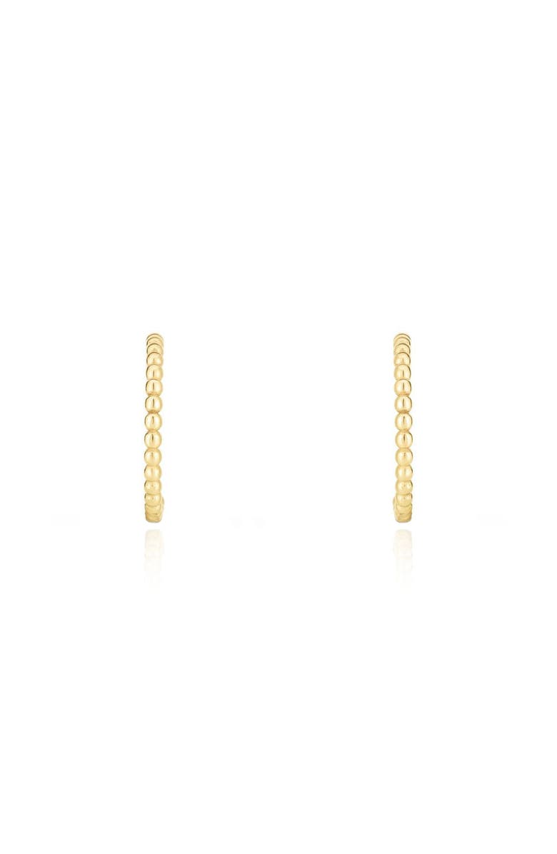 The Lovery Fine Jewelry Gold Beaded C-Hoop Earrings, Alternate, color, Yellow Gold