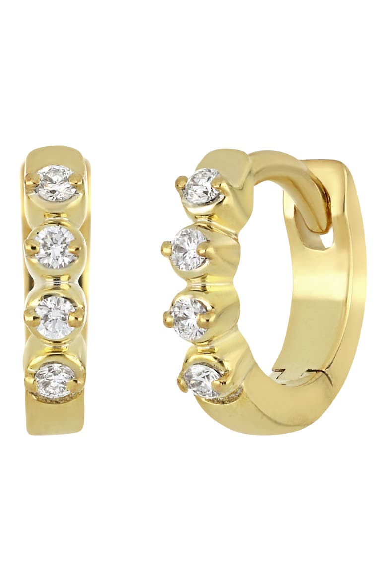Liora Diamond Huggie Hoop Earrings (Nordstrom Exclusive), Main, color, 18K YELLOW GOLD