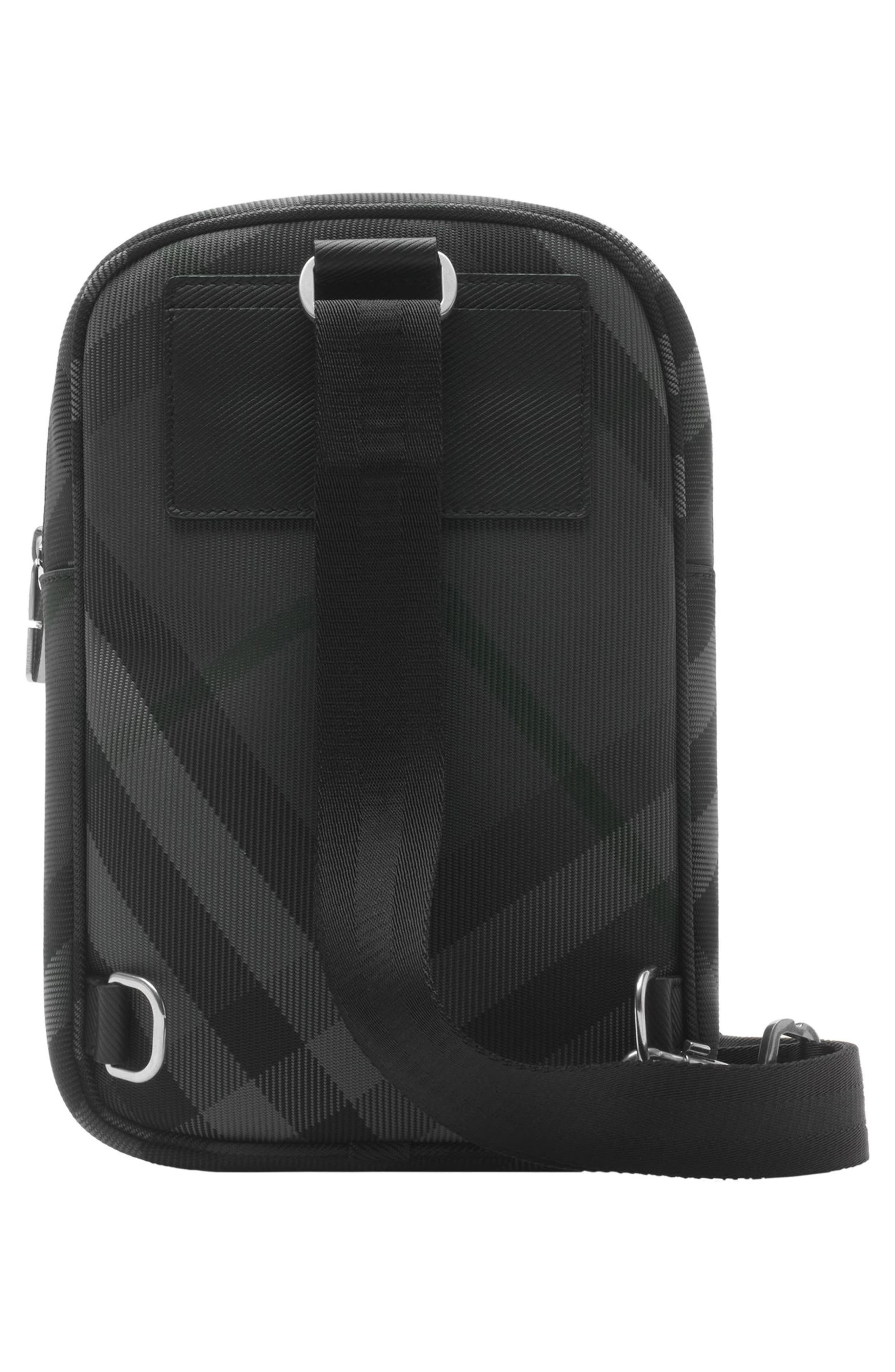 Burberry Grid Check Woven Sling Bag, Alternate, color, Charcoal