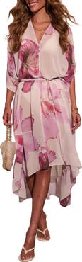 VICI Collection Paradise Blossom Floral Print High/Low Maxi Dress