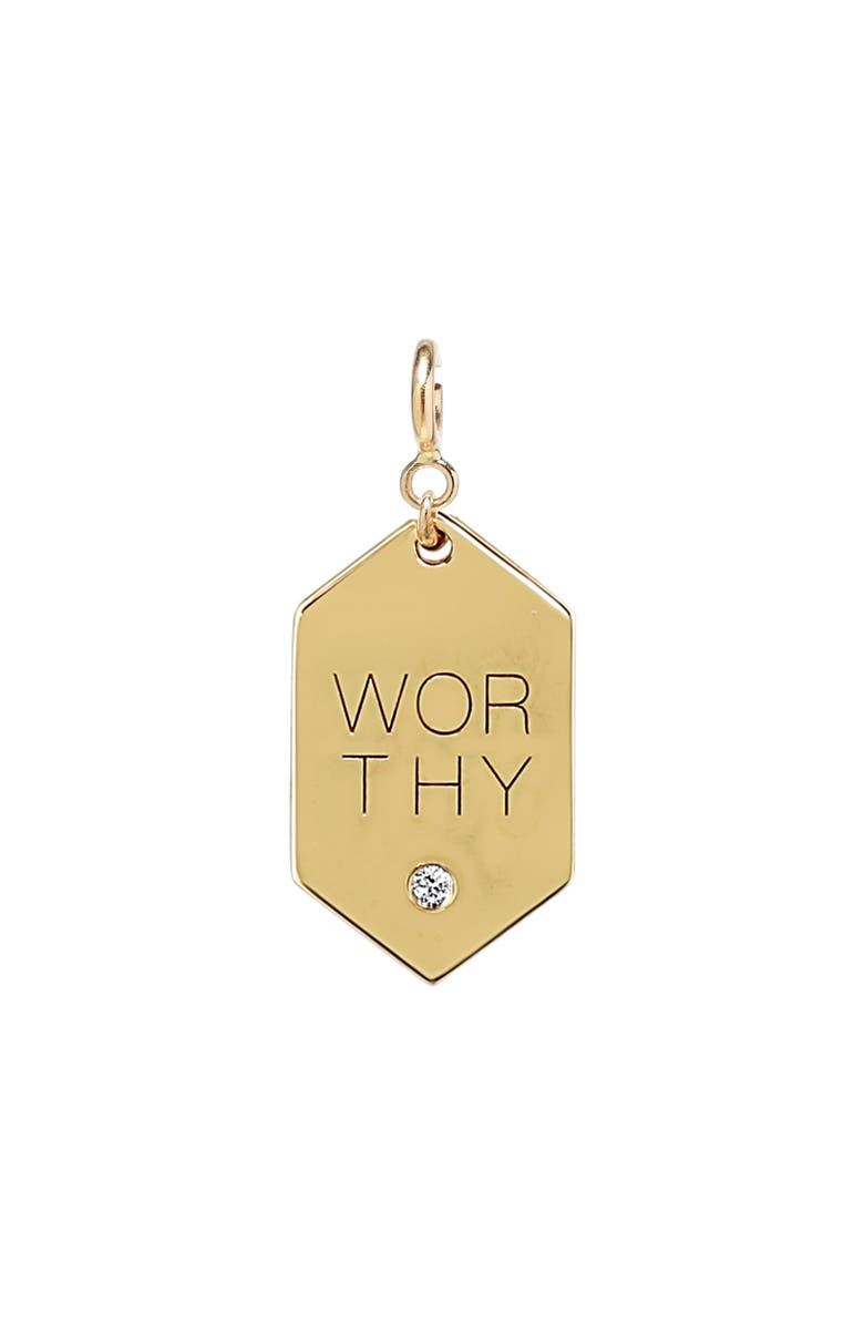 Zoë Chicco Worthy Diamond Medallion Charm, Main, color, 14K Yellow Gold