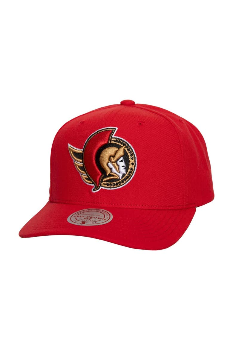 Men's Mitchell & Ness Red Ottawa Senators Core Team Ground Pro Adjustable Hat, Main, color, Red