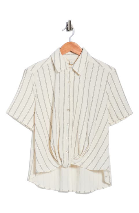 Twist Front Short Sleeve Shirt