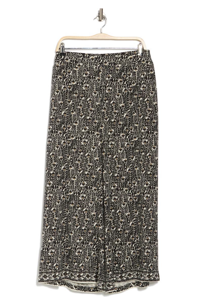 MAX STUDIO Print Crop Wide Leg Pants, Alternate, color, Cream/ Black San Cloves