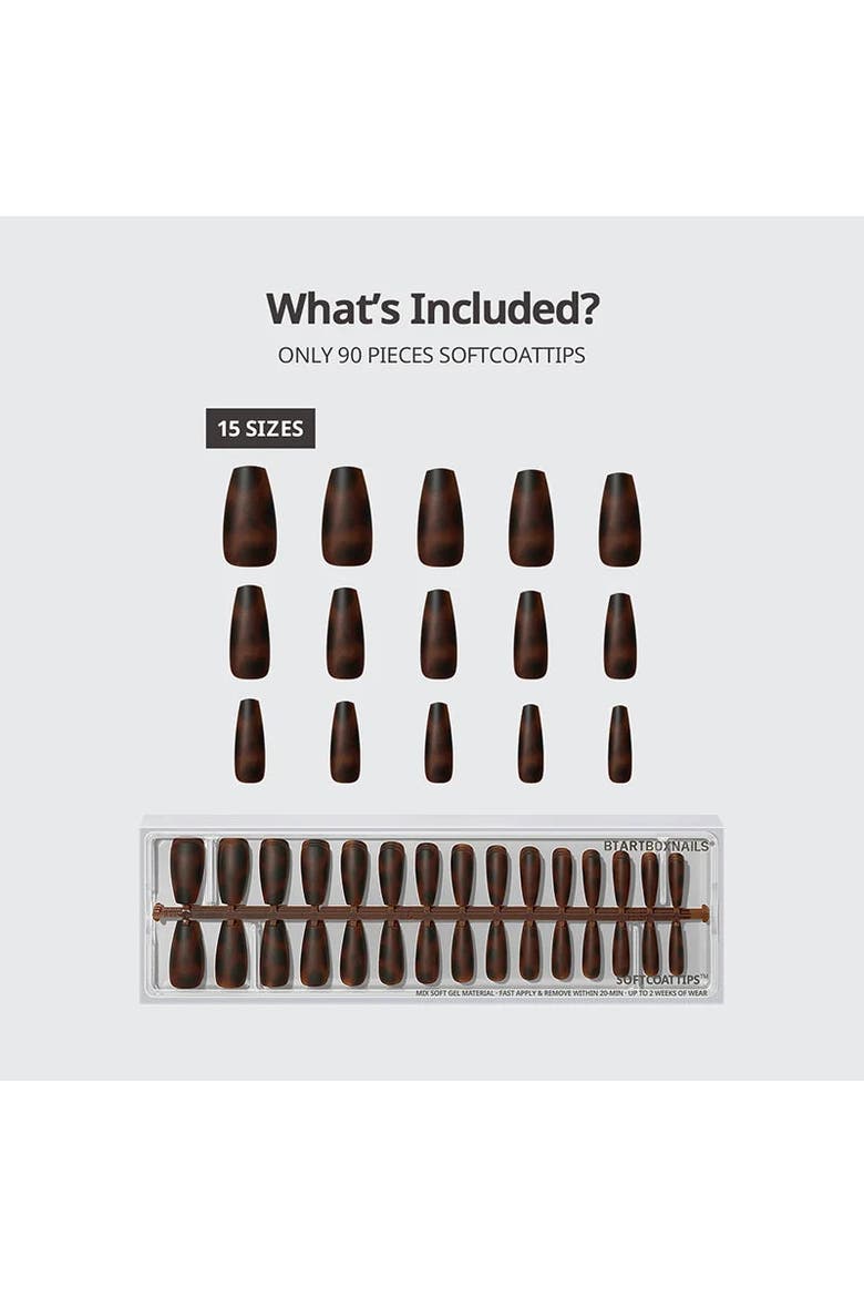 Soft Gel Nail Tips SOFTCOATTIPS Tortoiseshell Collection, Alternate, color, Medium Coffin