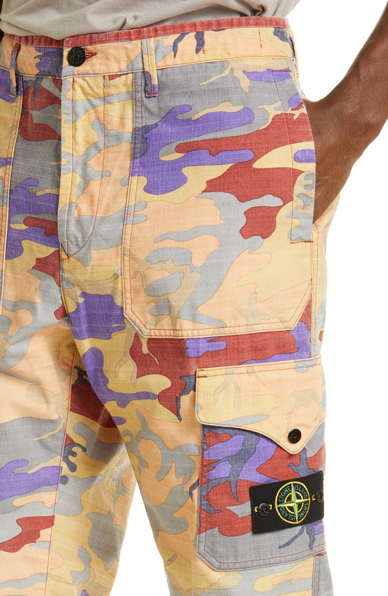 Stone Island Heritage Camo Nylon Ripstop Cargo Pants, Alternate, color, 