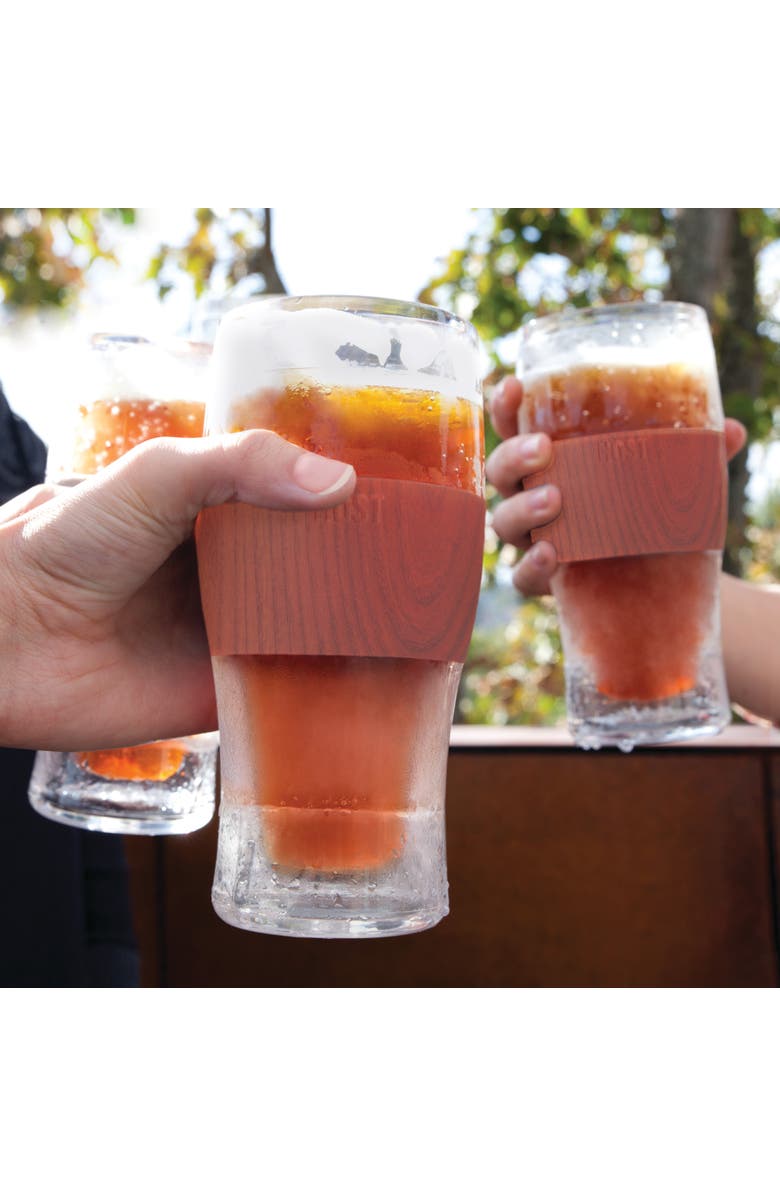 HOST Beer FREEZE Cooling Cup Set of 2, Alternate, color, Wood Pattern