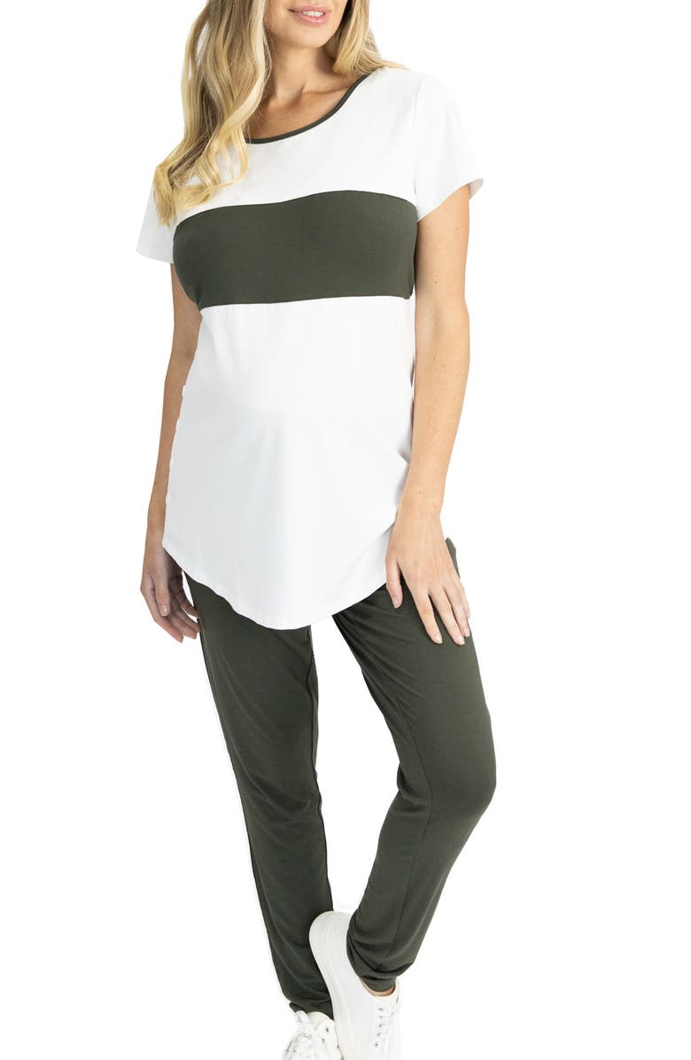 Angel Maternity Home to Street Maternity T-Shirt & Pants Set, Alternate, color,