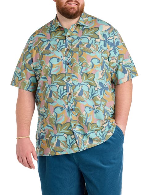 Big & Tall Floral Printed Sport Shirt