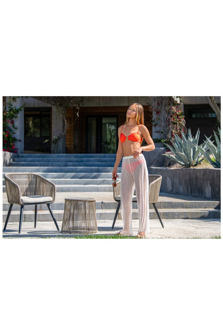 Shine Open Stitch Cover-Up Pants, Alternate, color, WHITE