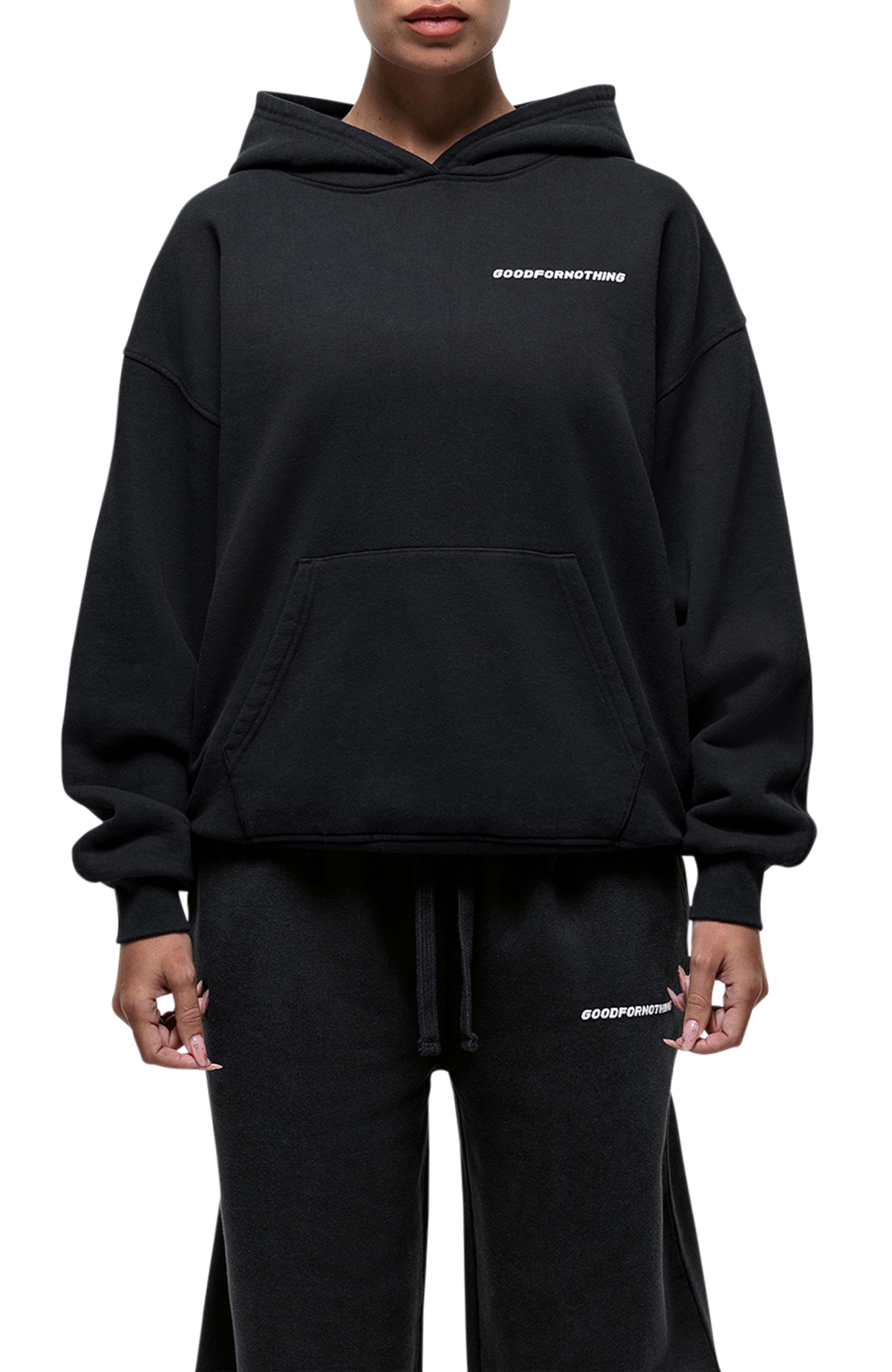 Vintage Black Relaxed Hoodie