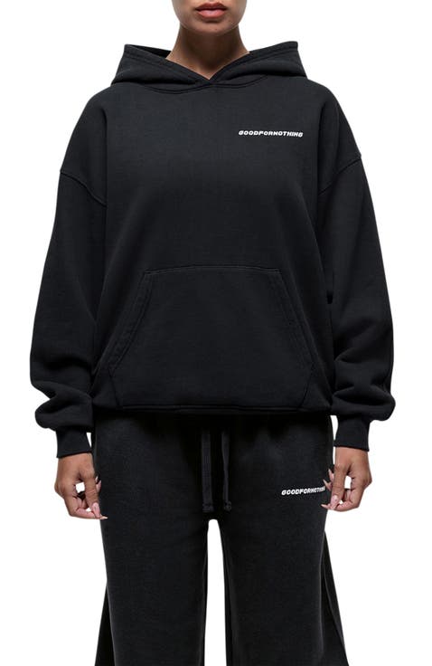 Vintage Black Relaxed Hoodie