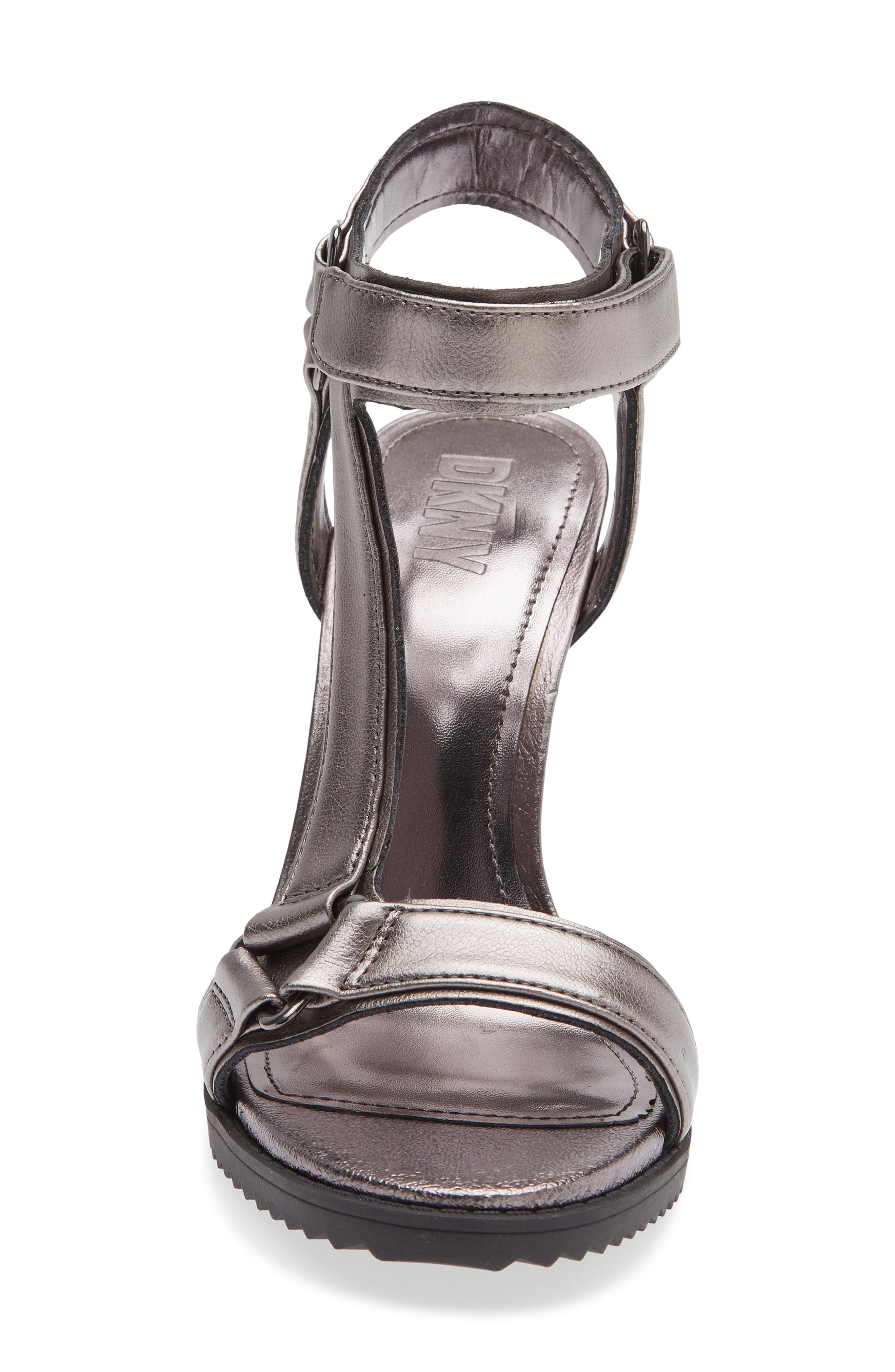 DKNY Bayli Ankle Strap Sandal, Alternate, color, Gunmetal